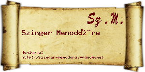 Szinger Menodóra névjegykártya